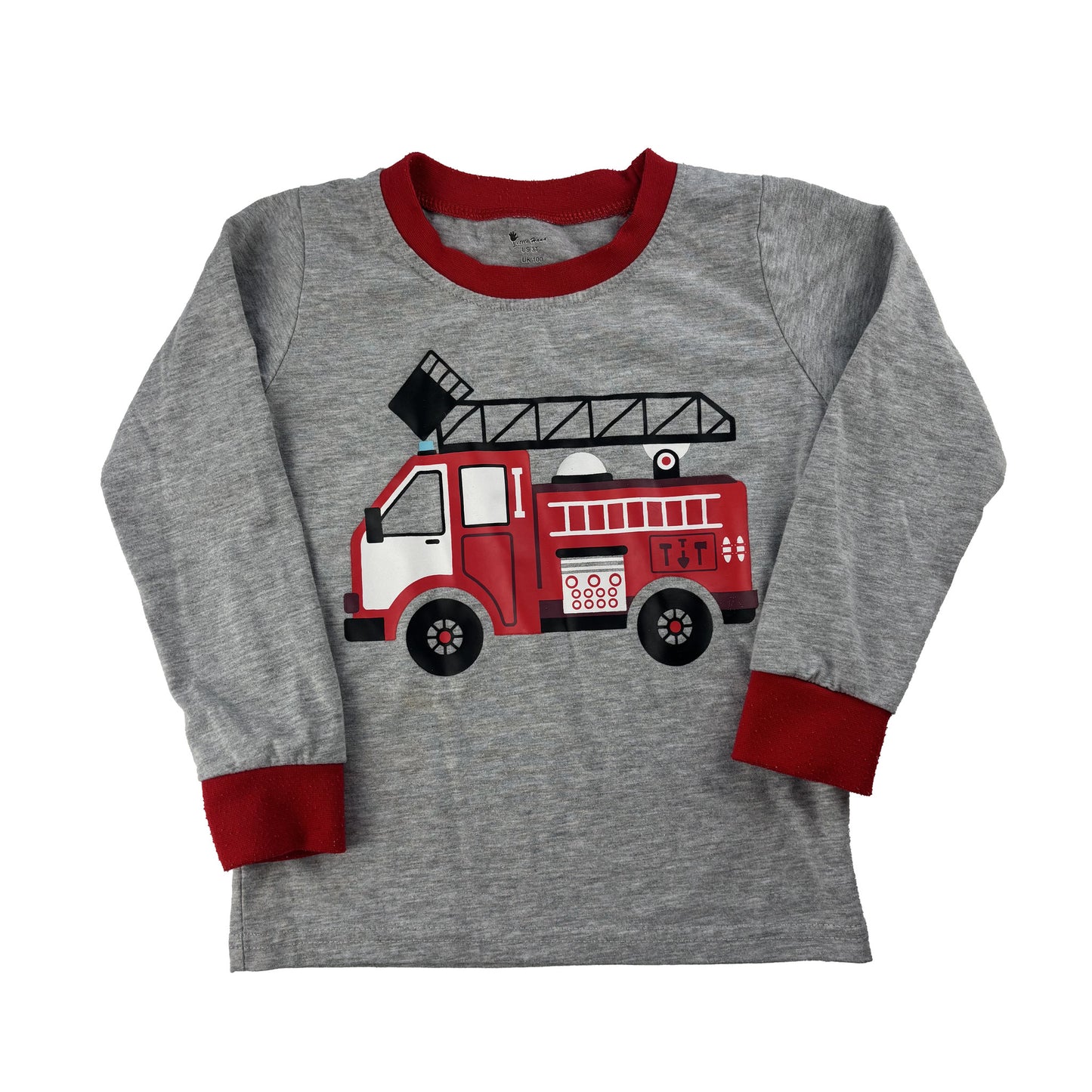 Schlafanzug von Little Hand in Gr. 98 mit Feuerwehr-Fahrzeugen